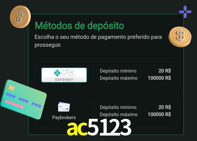 O cassino ac5123 oferece uma grande variedade de métodos de pagamento